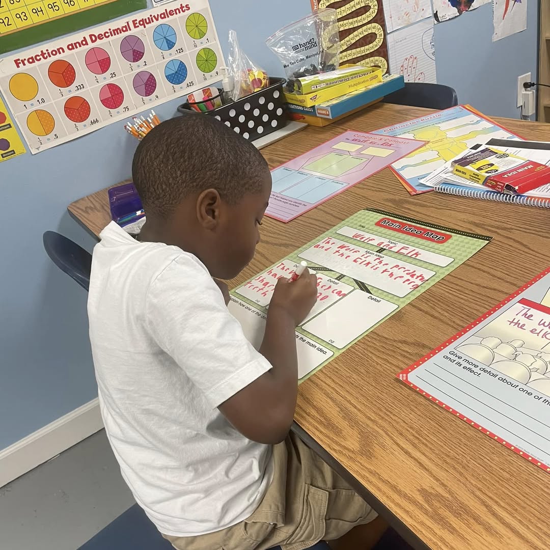 A student working on a worksheet